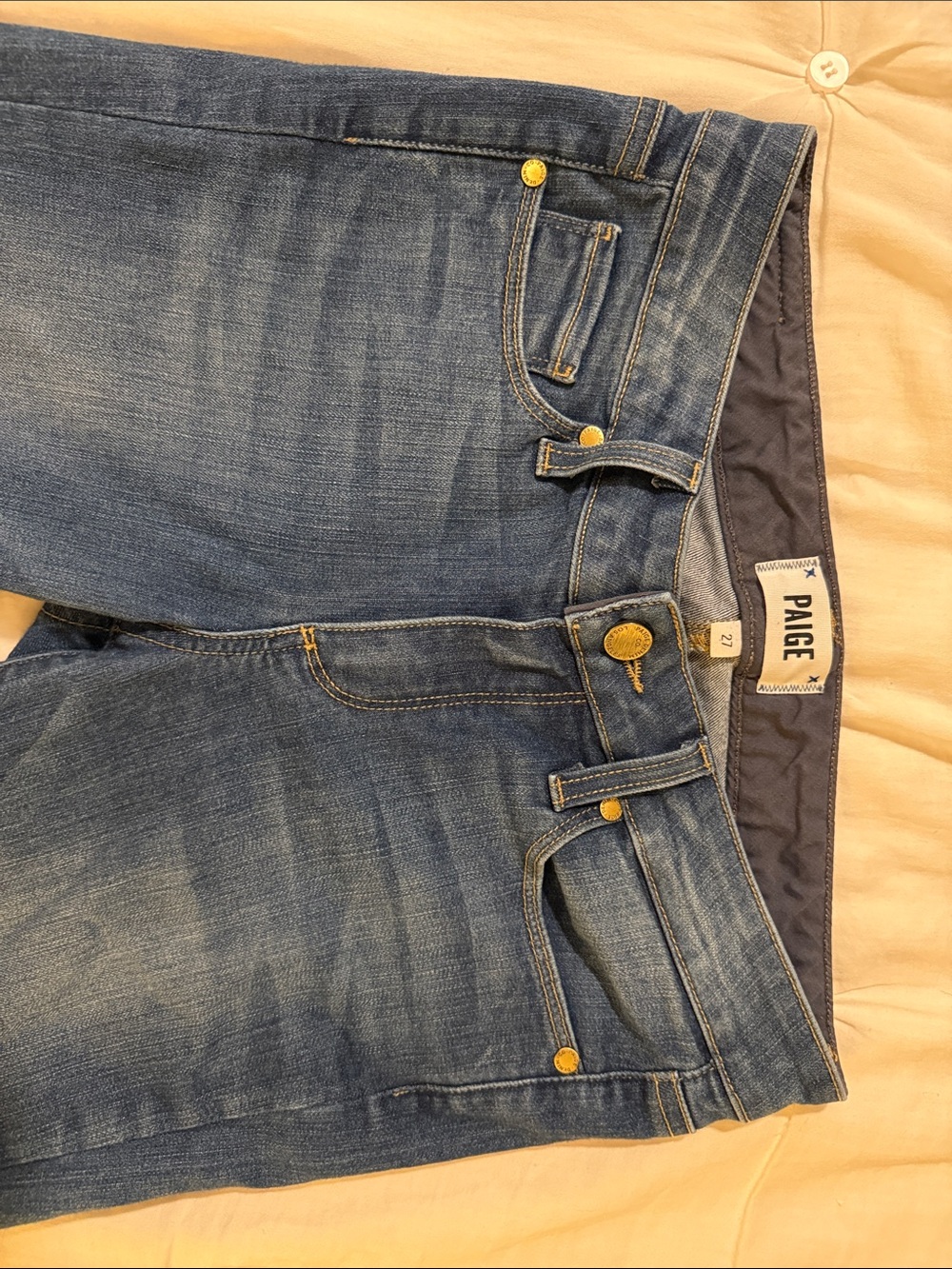 Paige Riley Crop Flare Mid Rise Jeans - Picture 2 of 7